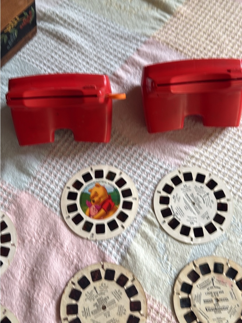 Vintage Red View-Master Reel Viewers with Reels qty 2